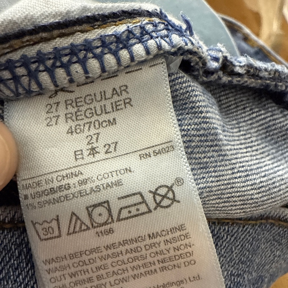 Gap Blue Straight Leg Jeans Raw Hem Womens Size 27 - Picture 8 of 15